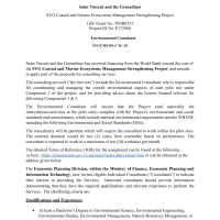 Government of Saint Vincent and the Grenadines: SVG Coastal and Marine Ecosystems Management Strengthening Project - Environmental Consultant